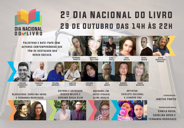 Participe do Dia Nacional do Livro em Guarulhos/SP com Janethe Fontes, Fabrício Viana e diversos autores!