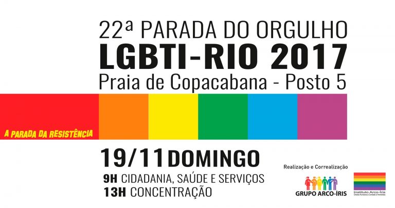 22ª Parada do Orgulho LGBT do Rio de Janeiro acontece dia 19 de Novembro