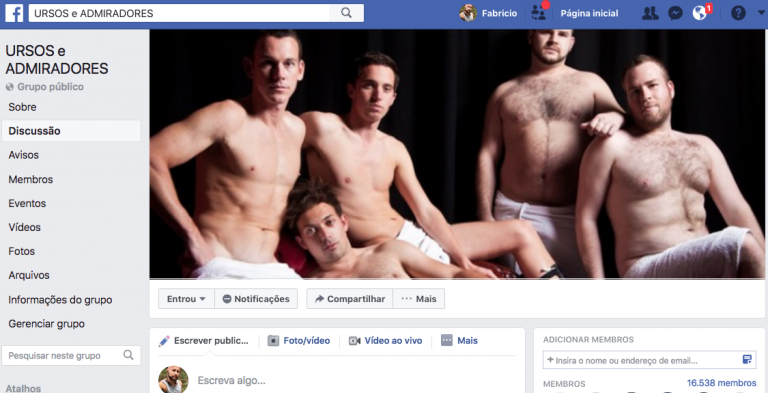 Grupo de Ursos Gays no Facebook, participe! Comunidade Ursina Brasileira