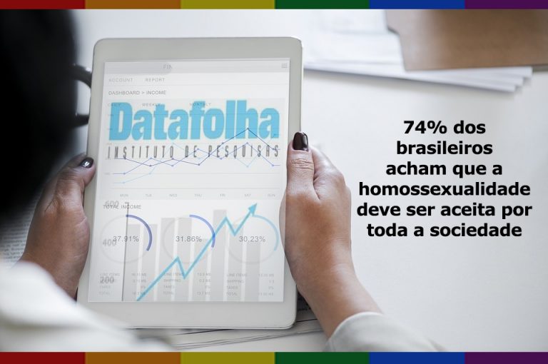 Segundo DataFolha, 74% das pessoas acham que a homossexualidade deve ser aceita