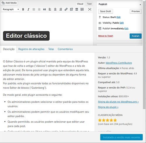 WordPress 5.0: Como voltar para o editor clássico? Remover o novo editor?
