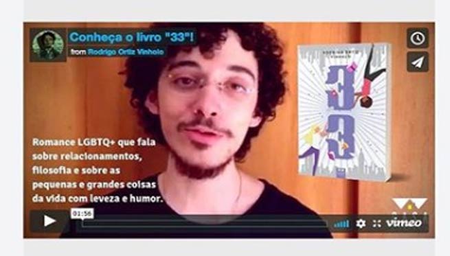 Ajude Rodrigo Vinholo em seu livro LGBT chamado 33