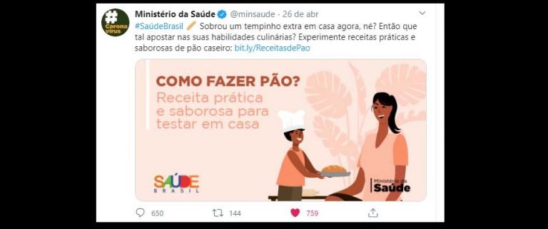 Em plena quarentena, Bolsonaro troca o Ministro da Saúde e o novo “Ensina a Fazer Pão” no Twitter.